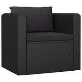 10 Piece Garden Lounge Set with Cushions Poly Rattan Black - Top-Down View