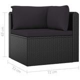 10 Piece Garden Lounge Set with Cushions Poly Rattan Black - Extra Image