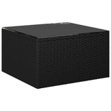 11 Piece Garden Lounge Set with Cushions Poly Rattan Black - Close-Up Angle