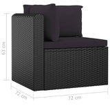 11 Piece Garden Lounge Set with Cushions Poly Rattan Black - Extra Image