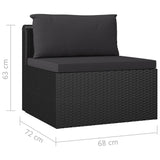 11 Piece Garden Lounge Set with Cushions Poly Rattan Black - Extra Image