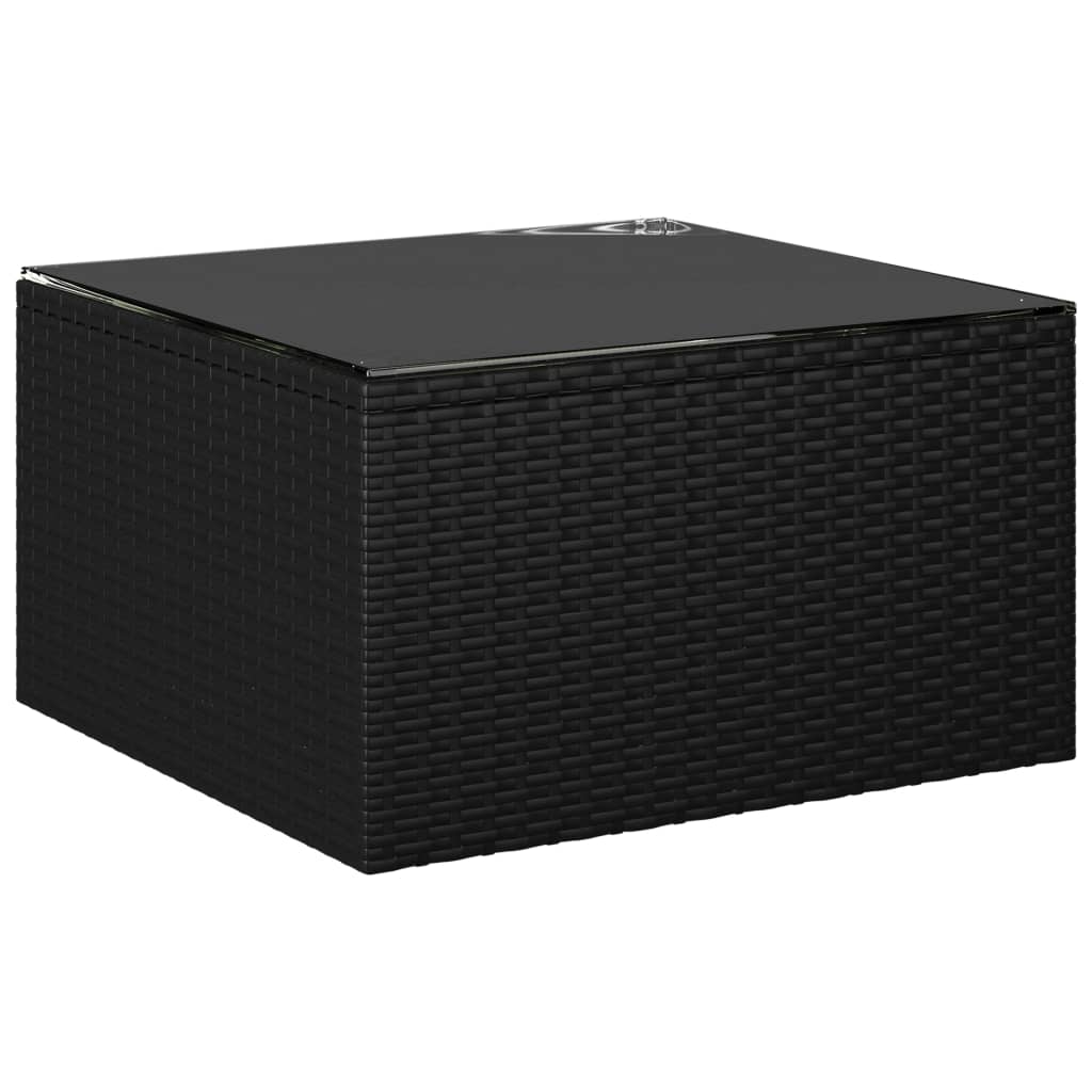 9 Piece Garden Lounge Set with Cushions Poly Rattan Black