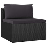 10 Piece Garden Lounge Set with Cushions Poly Rattan Black - Top-Down View