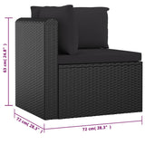 10 Piece Garden Lounge Set with Cushions Poly Rattan Black - Extra Image