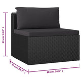 10 Piece Garden Lounge Set with Cushions Poly Rattan Black - Extra Image