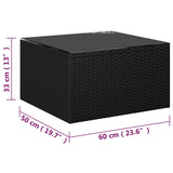 7 Piece Garden Lounge Set with Cushions Poly Rattan Black - Extra Image