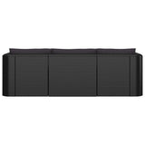 8 Piece Garden Lounge Set with Cushions Poly Rattan Black
