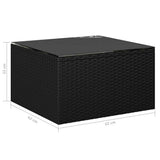 9 Piece Garden Lounge Set with Cushions Poly Rattan Black