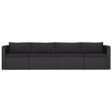 9 Piece Garden Lounge Set with Cushions Poly Rattan Black - Extra Image