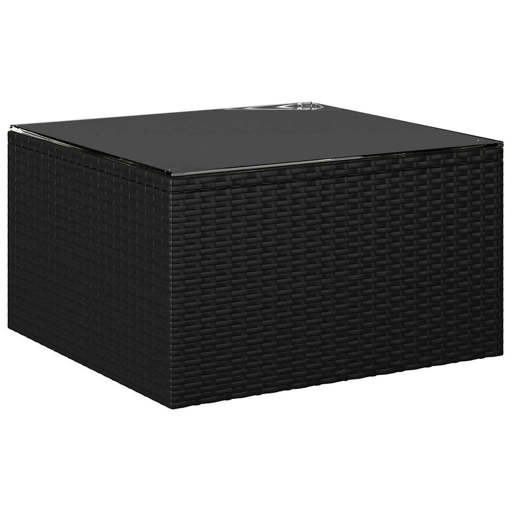9 Piece Garden Lounge Set with Cushions Poly Rattan Black