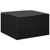 9 Piece Garden Lounge Set with Cushions Poly Rattan Black