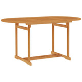 7 Piece Garden Dining Set Solid Teak Wood - Side View