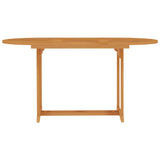 5 Piece Garden Dining Set Solid Teak Wood - Top-Down View