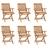 7 Piece Garden Dining Set Solid Teak Wood - Rear View
