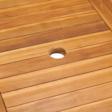 5 Piece Garden Dining Set Solid Teak Wood - 45-Degree Angle