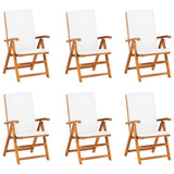 7 Piece Garden Dining Set with Cushions Solid Teak Wood - Rear View