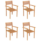5 Piece Garden Dining Set Solid Teak Wood - Close-Up Angle
