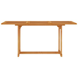 7 Piece Garden Dining Set Solid Teak Wood - Top-Down View