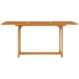 5 Piece Garden Dining Set Solid Teak Wood - Top-Down View