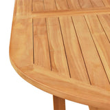 7 Piece Garden Dining Set with Cushions Solid Teak Wood Grey - Top-Down View