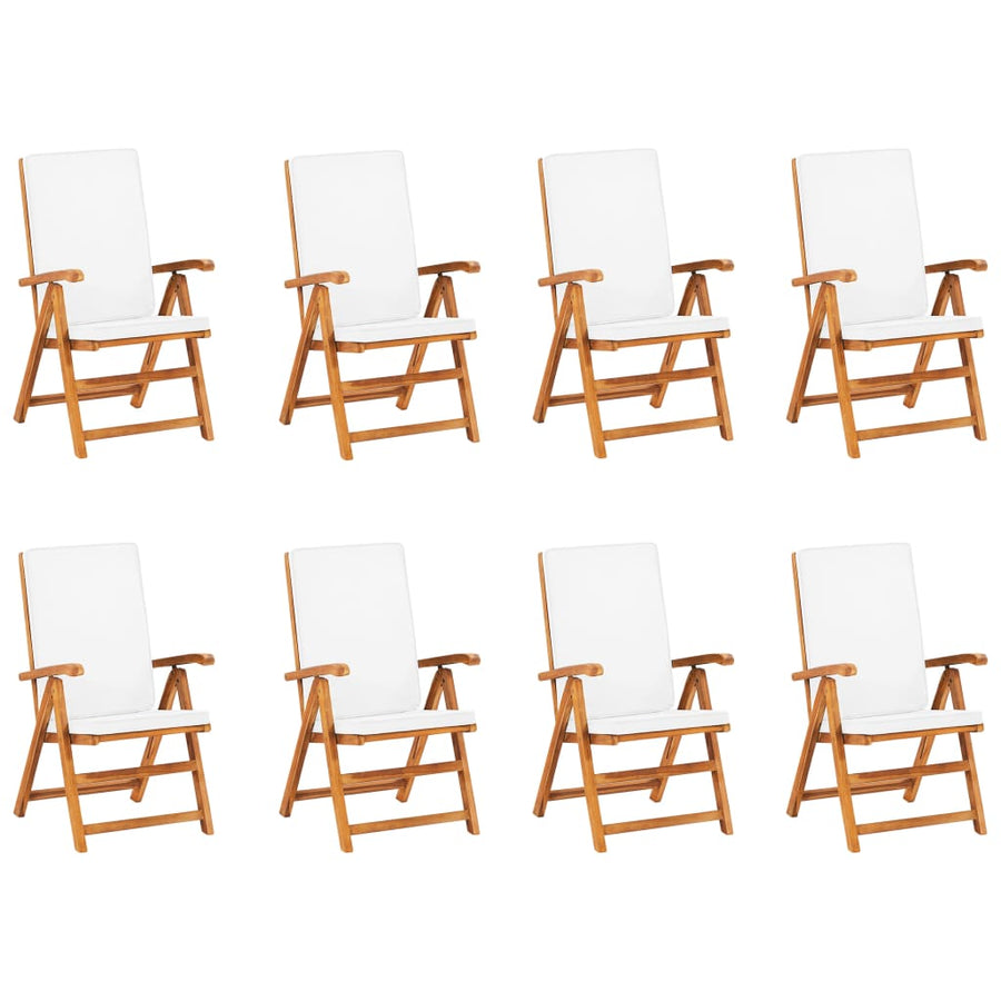 9 Piece Garden Dining Set with Cushions Solid Teak Wood