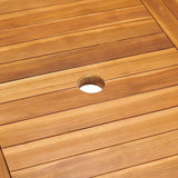 7 Piece Garden Dining Set Solid Teak Wood - Rear View