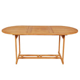 9 Piece Garden Dining Set Solid Teak Wood - Top-Down View