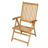 7 Piece Garden Dining Set Solid Teak Wood - Rear View