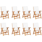 9 Piece Garden Dining Set with Cushions Solid Teak Wood