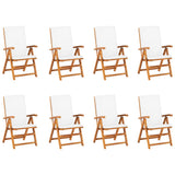 9 Piece Garden Dining Set with Cushions Solid Teak Wood - Top-Down View