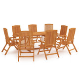 9 Piece Garden Dining Set Solid Teak Wood