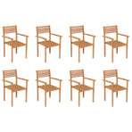 9 Piece Garden Dining Set Solid Teak Wood
