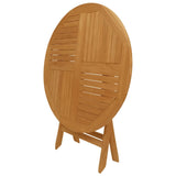5 Piece Garden Dining Set Solid Teak Wood - Top-Down View
