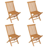 5 Piece Garden Dining Set Solid Teak Wood - Close-Up Angle