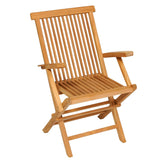 5 Piece Garden Dining Set Solid Teak Wood - Low Angle