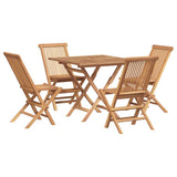 5 Piece Garden Dining Set Solid Teak Wood