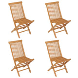 5 Piece Garden Dining Set Solid Teak Wood - Close-Up Angle