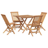 5 Piece Garden Dining Set Solid Teak Wood