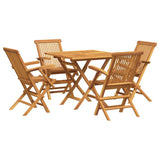 5 Piece Garden Dining Set Solid Teak Wood