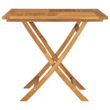 5 Piece Garden Dining Set Solid Teak Wood - Top-Down View