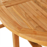 5 Piece Garden Dining Set Solid Teak Wood - Rear View