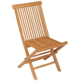 5 Piece Garden Dining Set Solid Teak Wood - Low Angle