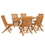 7 Piece Garden Dining Set Solid Teak Wood