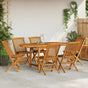 7 Piece Garden Dining Set Solid Teak Wood