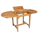 7 Piece Garden Dining Set Solid Teak Wood - Side View