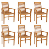 7 Piece Garden Dining Set Solid Teak Wood - Close-Up Angle