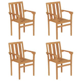 5 Piece Garden Dining Set Solid Teak Wood - Close-Up Angle