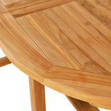 7 Piece Garden Dining Set Solid Teak Wood - Rear View