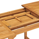 5 Piece Garden Dining Set Solid Teak Wood - Low Angle