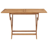 5 Piece Garden Dining Set Solid Teak Wood - Top-Down View